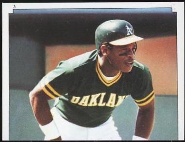 1984 O Pee Chee Stickers Rickey Henderson [Top Half] #3 card