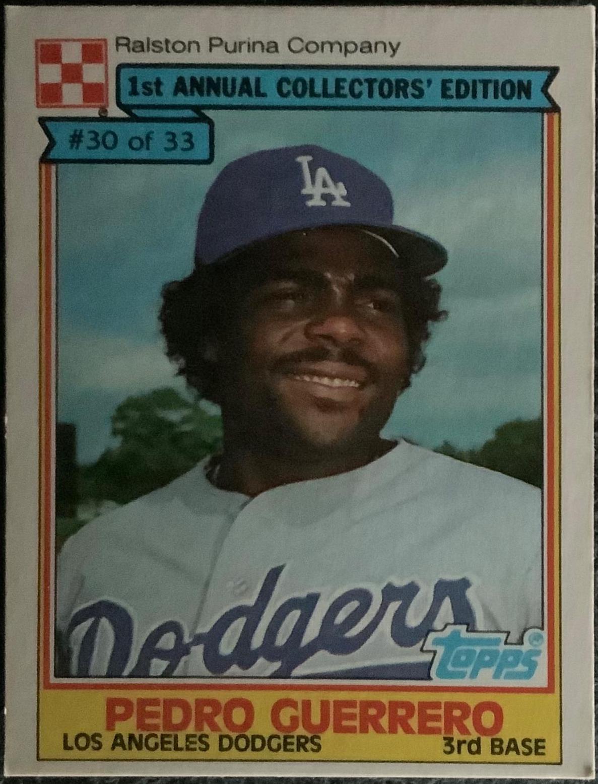 1984 Ralston Purina Pedro Guerrero #30 card