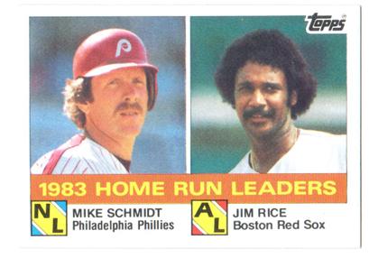 1984 Topps 1983 Home Run Leaders (Mike Schmidt / Jim Rice #132 card