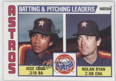 1984 Topps Nestle Jose Cruz, Nolan Ryan #66 card