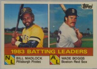 1984 Topps Tiffany 1983 Batting Leaders: Bill Madlock / Wade Boggs #131 card