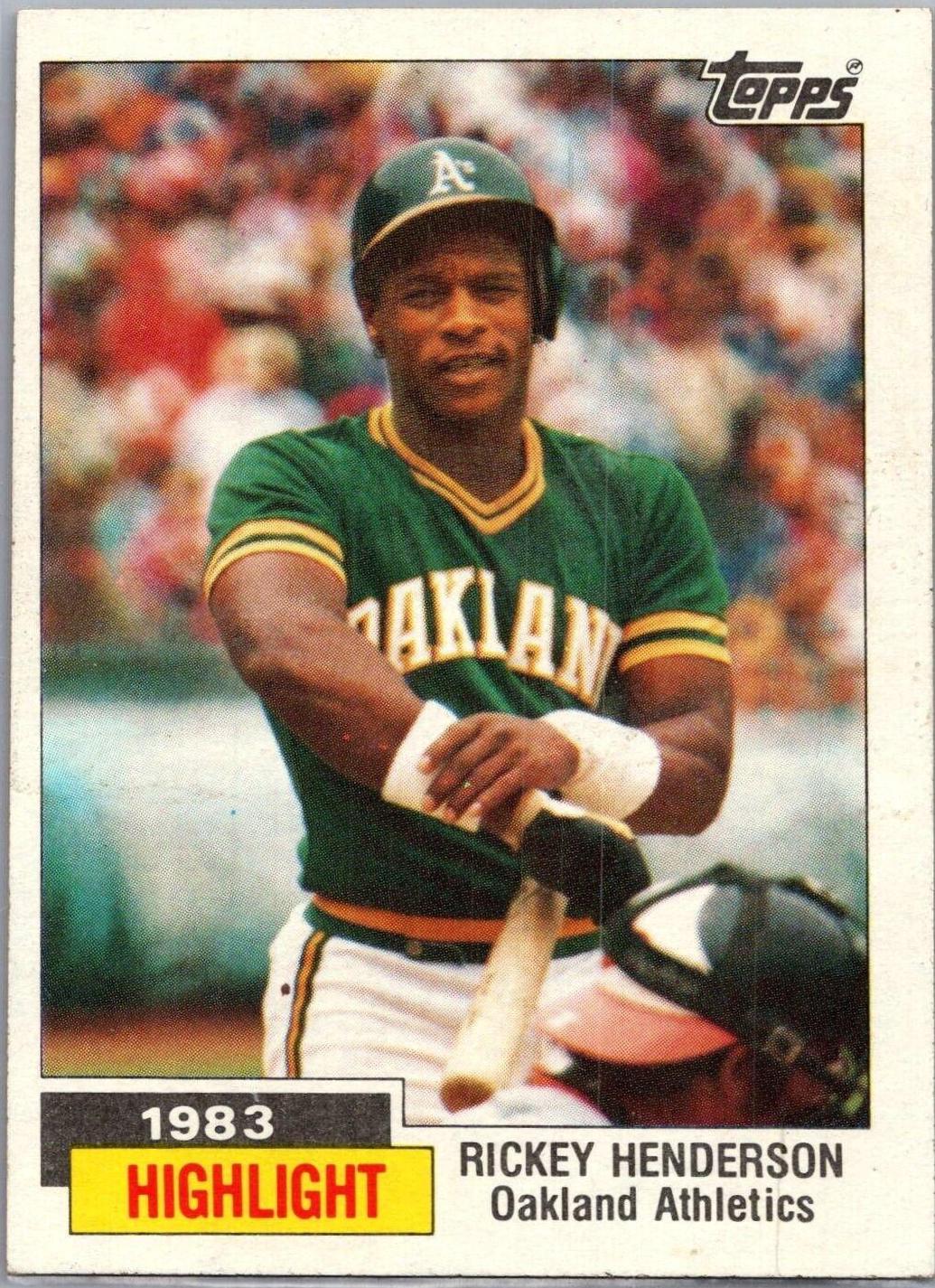 1984 Topps Tiffany 1983 Highlight: Rickey Henderson #2 card