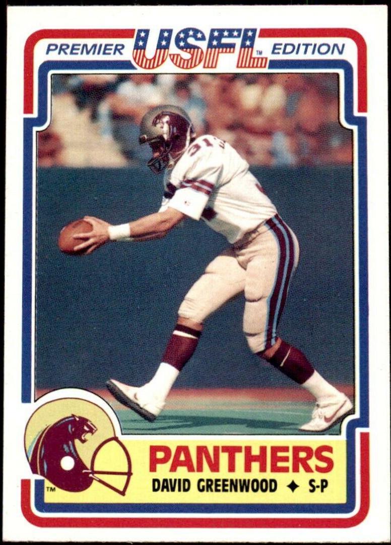 1984 Topps USFL David Greenwood #61 card