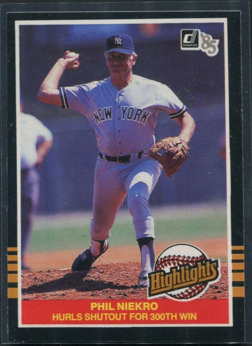 1985 Donruss Highlights Phil Niekro #50 card