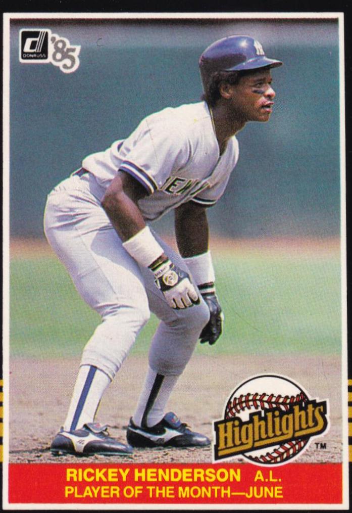 1985 Donruss Highlights Rickey Henderson #17 card