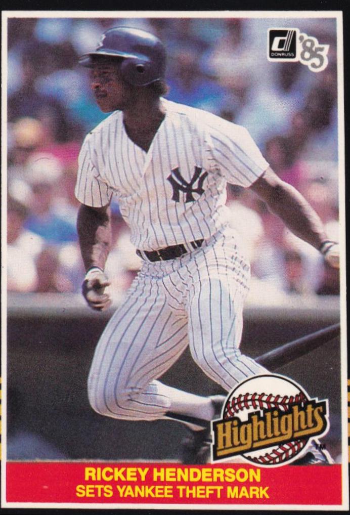 1985 Donruss Highlights Rickey Henderson #42 card