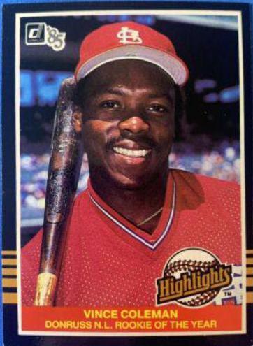 1985 Donruss Highlights Vince Coleman #54 card