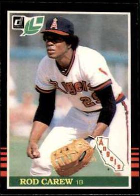 1985 Leaf Rod Carew #132 card