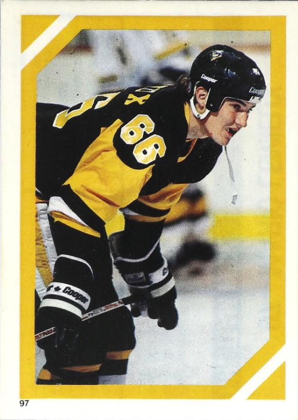 1985 O-Pee-Chee Sticker Mario Lemieux #97 card