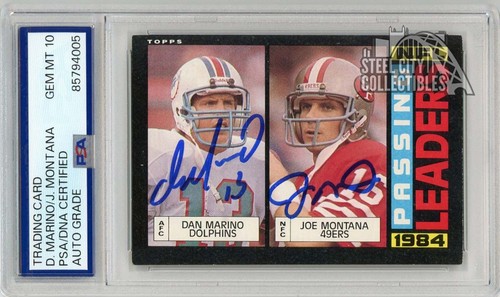 1985 Topps Dan Marino / Joe Montana #192 card