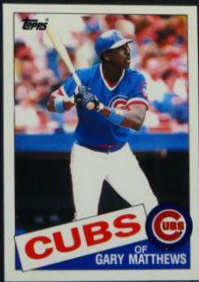 1985 Topps Mini Gary Matthews #210 card