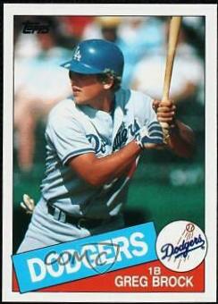 1985 Topps Mini Greg Brock #753 card