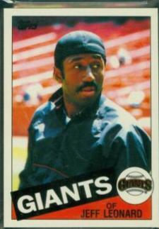 1985 Topps Mini Jeff Leonard #619 card
