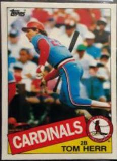 1985 Topps Mini Tom Herr #113 card