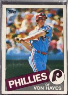 1985 Topps Mini Von Hayes #68 card