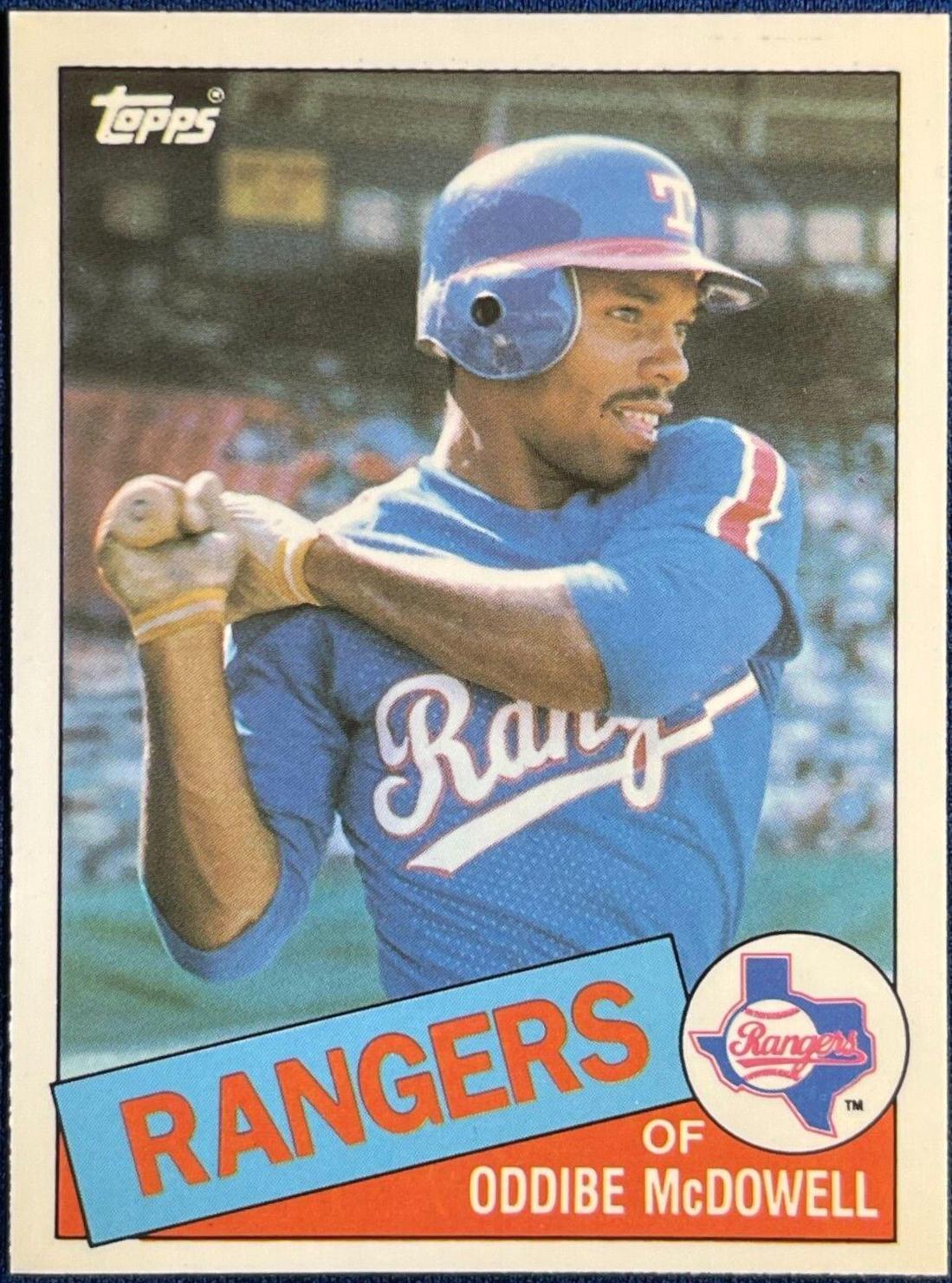 1985 Topps Traded Tiffany Oddibe McDowell #82T card