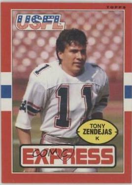 1985 Topps USFL Tony Zendejas #66 card