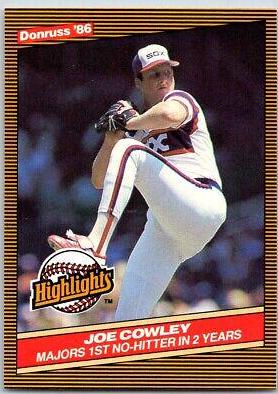 1986 Donruss Highlights Joe Cowley #44 card