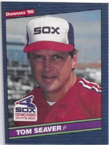 1986 Donruss Tom Seaver [Green Stripes Around Name] #609 card