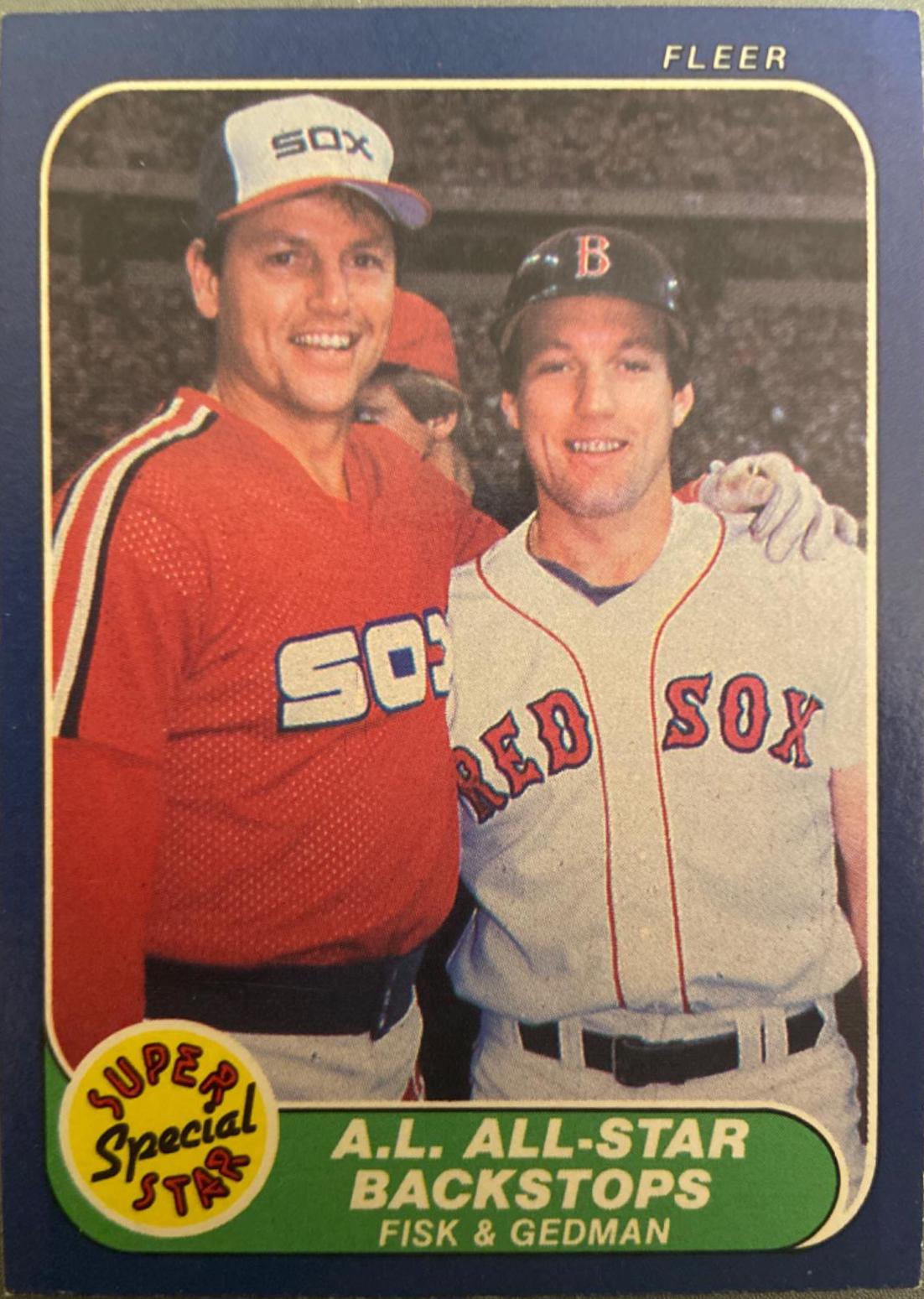 1986 Fleer AL All-Star Backstp [C. Fisk, R. Gedman] #643 card