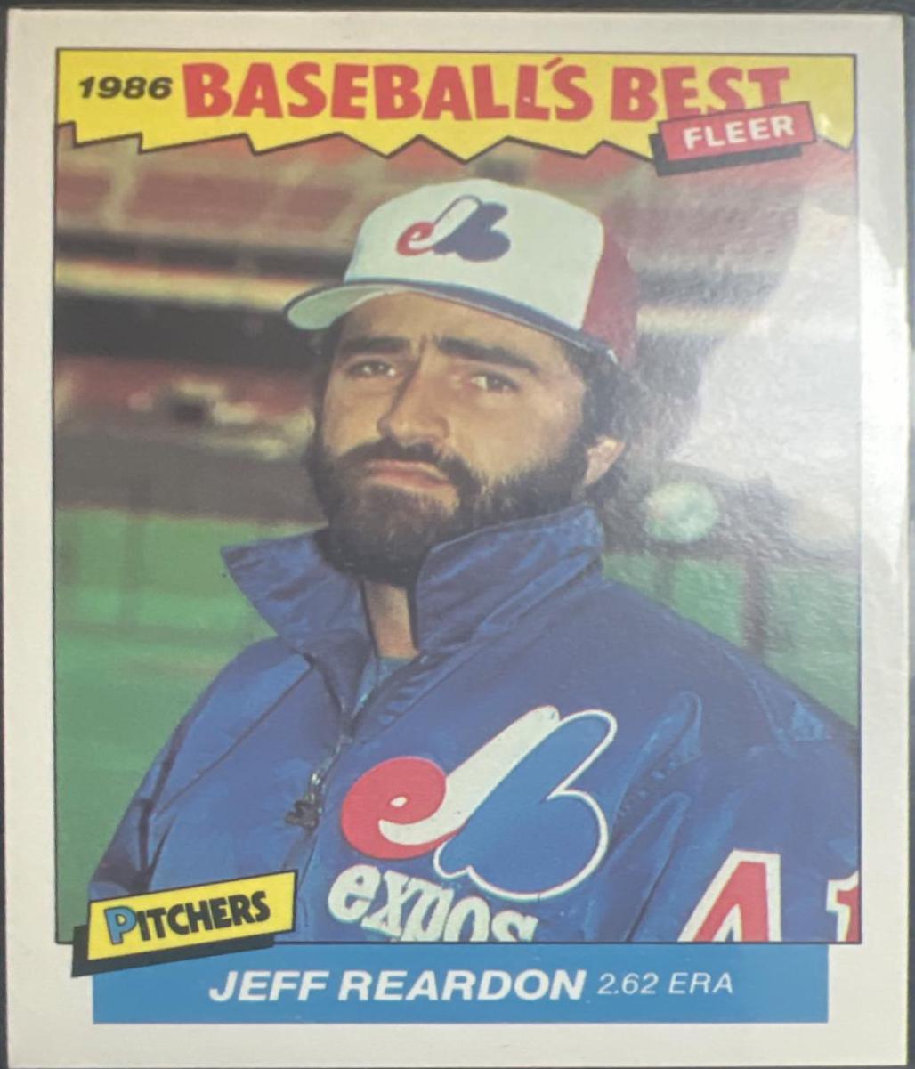 1986 Fleer Baseball's Best Jeff Reardon #26 card