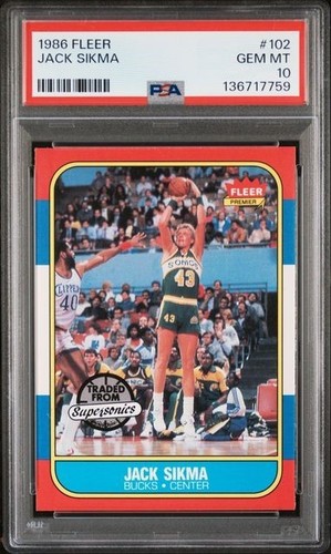 1986 Fleer Jack Sikma #102 card