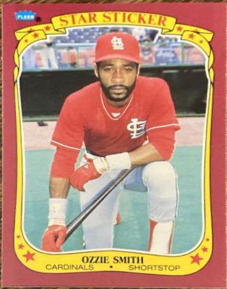 1986 Fleer Star Stickers Ozzie Smith #113 card