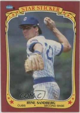 1986 Fleer Star Stickers Ryne Sandberg #106 card