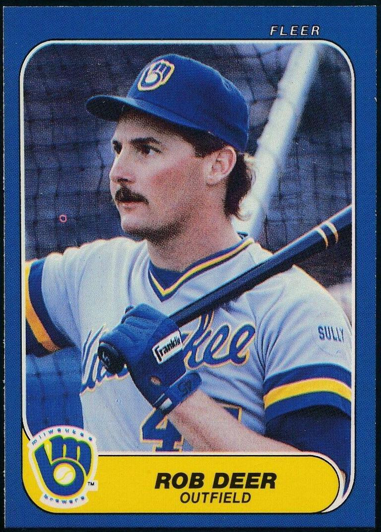 1986 Fleer Update Rob Deer #U-33 card