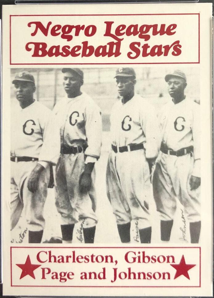 1986 Fritsch Negro League Baseball Stars Charleston, Gibson, Johnson, Page #4 card