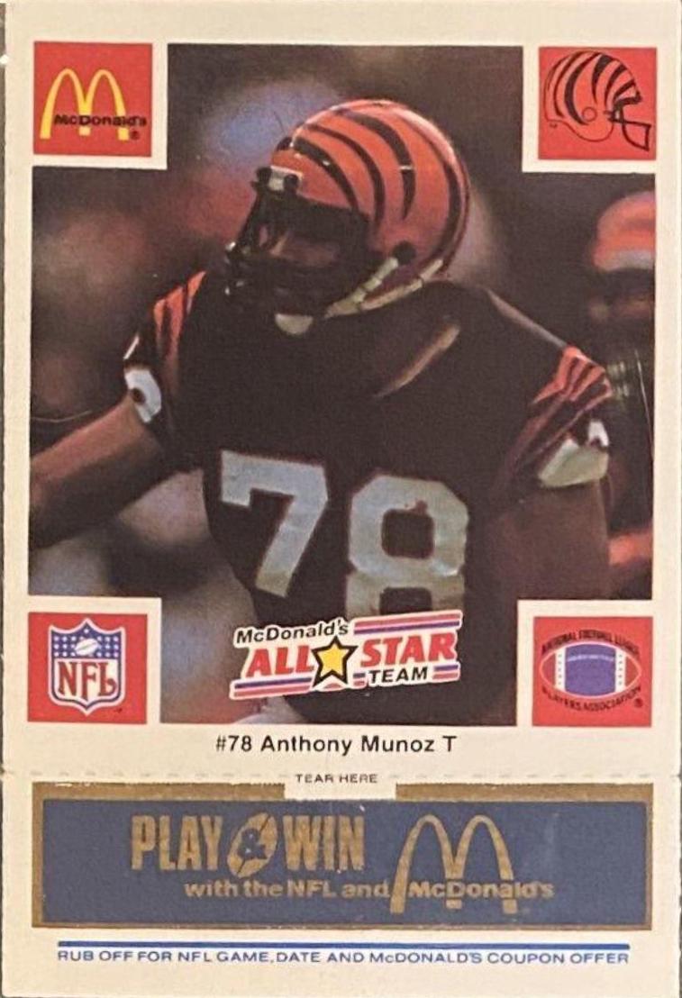 1986 McDonald's All Stars Anthony Munoz [Blue] #78 card