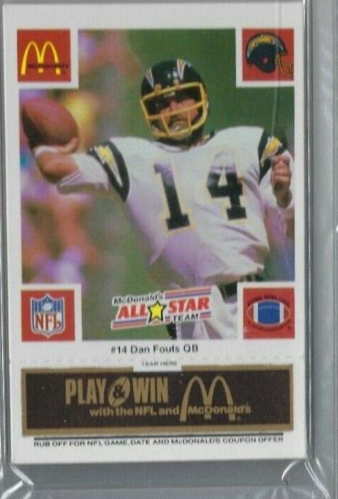 1986 McDonald's All Stars Dan Fouts [Black] #14 card