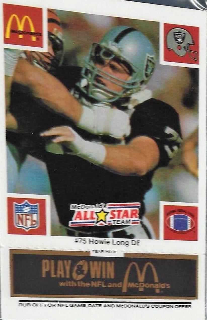 1986 McDonald's All Stars Howie Long [Black] #75 card