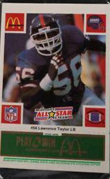 1986 McDonald's All Stars Lawrence Taylor [Green] #56 card