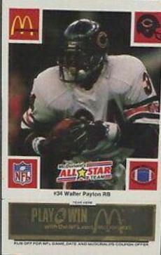 1986 McDonald's All Stars Walter Payton [Black] #34 card