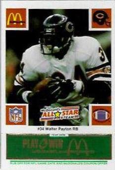 1986 McDonald's All Stars Walter Payton [Green] #34 card
