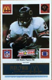1986 McDonald's Bears Walter Payton [Blue] #34 card