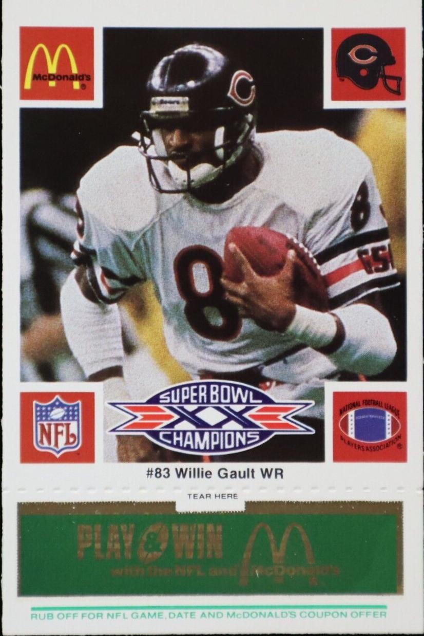 1986 McDonald's Bears Willie Gault [Green] #83 card
