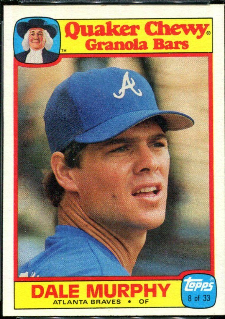 1986 Quaker Oats Dale Murphy #8 card