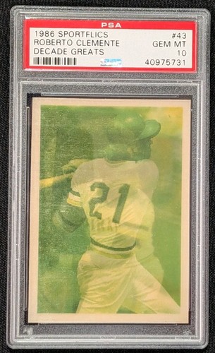 1986 Sportflics Decade Greats Roberto Clemente #43 card