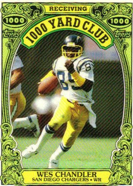 1986 Topps 1000 Yard Club Wes Chandler #13 card