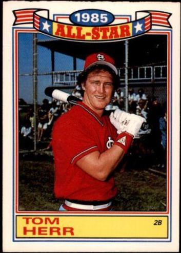 1986 Topps All Star Glossy Set of 22 Tom Herr #14 card