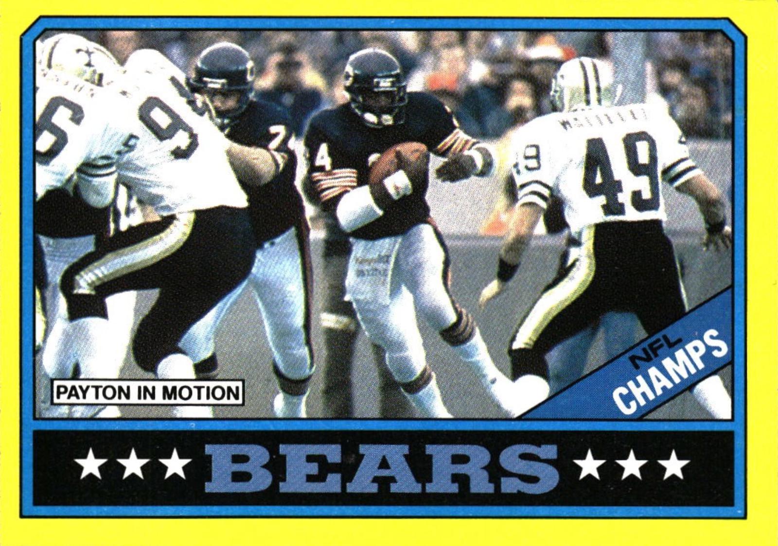 1986 Topps Bears Team [Walter Payton] #9 card