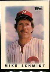 1986 Topps Mini League Leaders Mike Schmidt #55 card