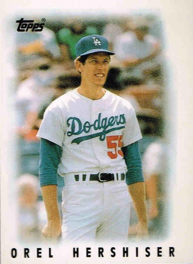 1986 Topps Mini League Leaders Orel Hershiser #45 card