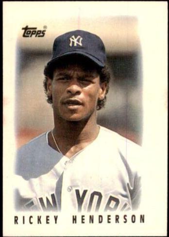 1986 Topps Mini League Leaders Rickey Henderson #27 card
