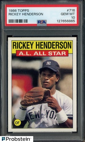 1986 Topps Rickey Henderson #716 card