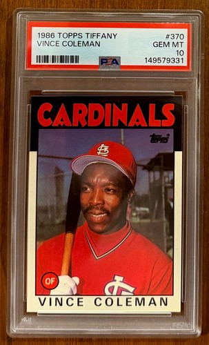 1986 Topps Tiffany Vince Coleman #370 card