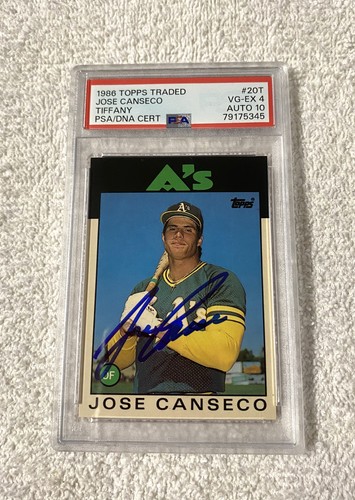 1986 Topps Traded Tiffany Jose Canseco #20T card
