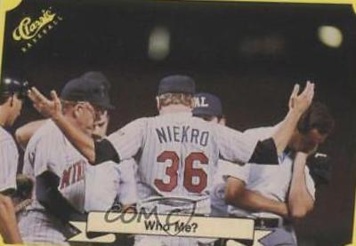 1987 Classic Travel Update Joe Niekro [Yellow Back] #120 card